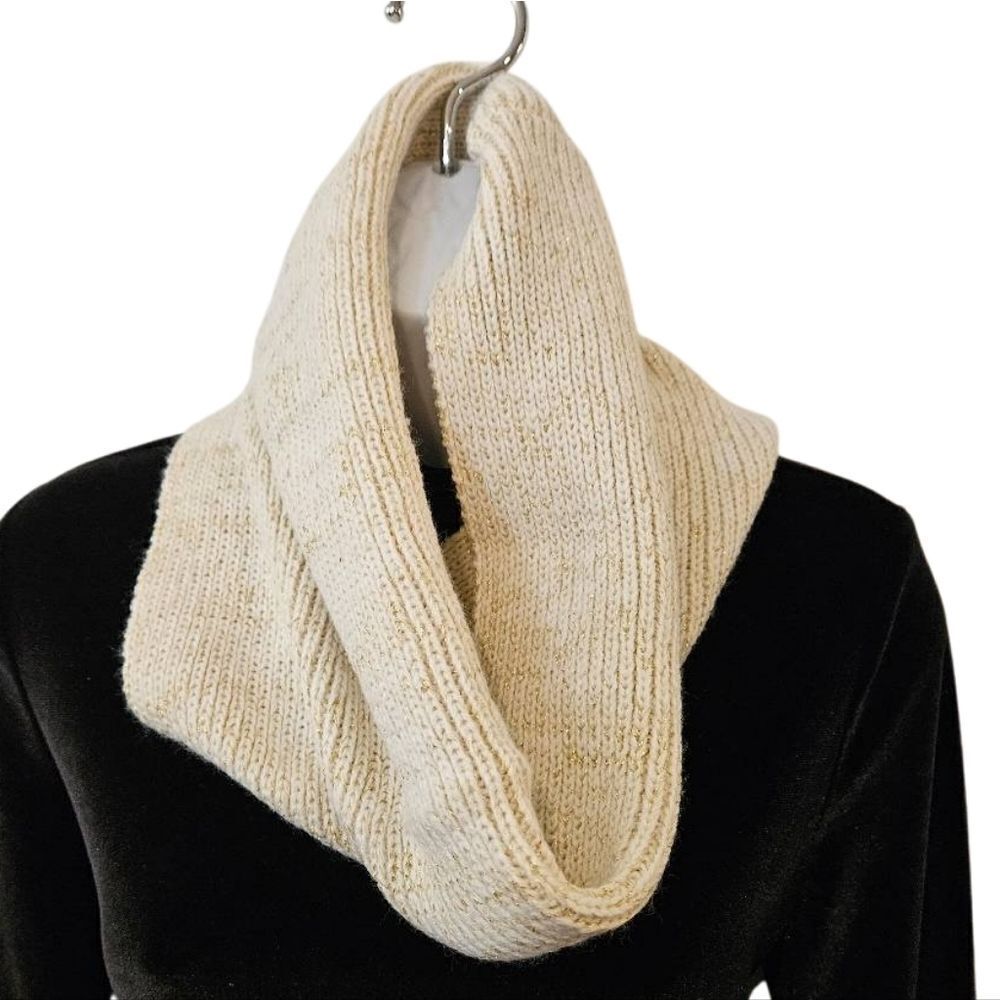 Cream and Gold Infinity Scarf